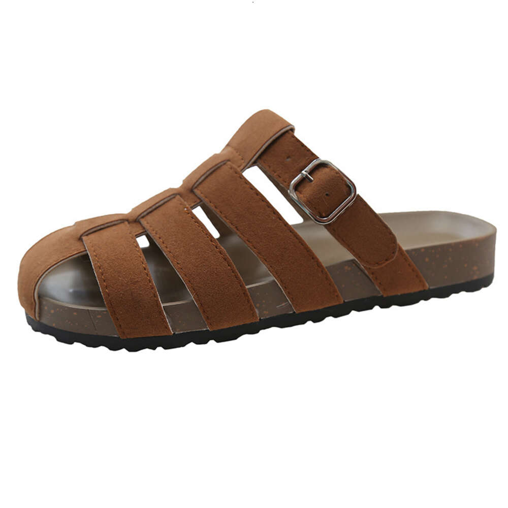 Summer Large Size New Women S Stripe Checkered Buckle Roman Style Bread Thick Sole Slippers Ddmysaturn