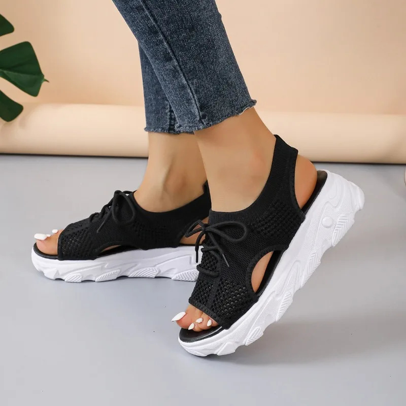 Large Size Sports Sandals Women 2024 Casual Platform Shoes Thick-Soled Sandalias Open Toe Beach Shoes for Women Zapatos Mujer 240619