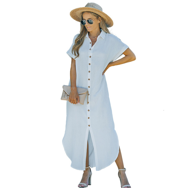 Women's Swimwear Women s Swimsuit Coverup Button Down Shirt Dresses Bikini Cover Up Beach Poncho Summer Pareos Dres Elegant 230606