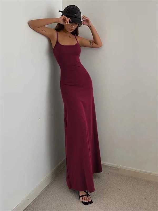 Basic Casual Dresses Woman Spring Summer Style Bodycon Y Sleeveless Strap Split Sheath Dress Vestidos Ss161