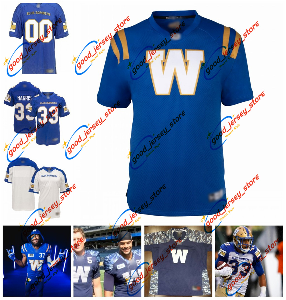 Football Jerseys Customized Winnipeg Blue Bombers Jersey 15 Matt Nichols 33 Andrew Harris 7 Whitehead 5 Jefferson Blue White Football Jerseys 2024 newest