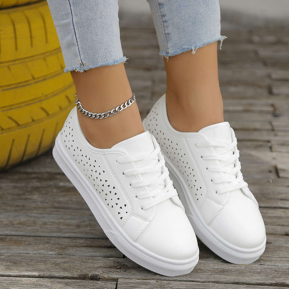 Size Spring Large Women S Fashionable And Versatile Casual Round Toe Flat Bottomed Sneakers Sports Boards Ddmysaturn