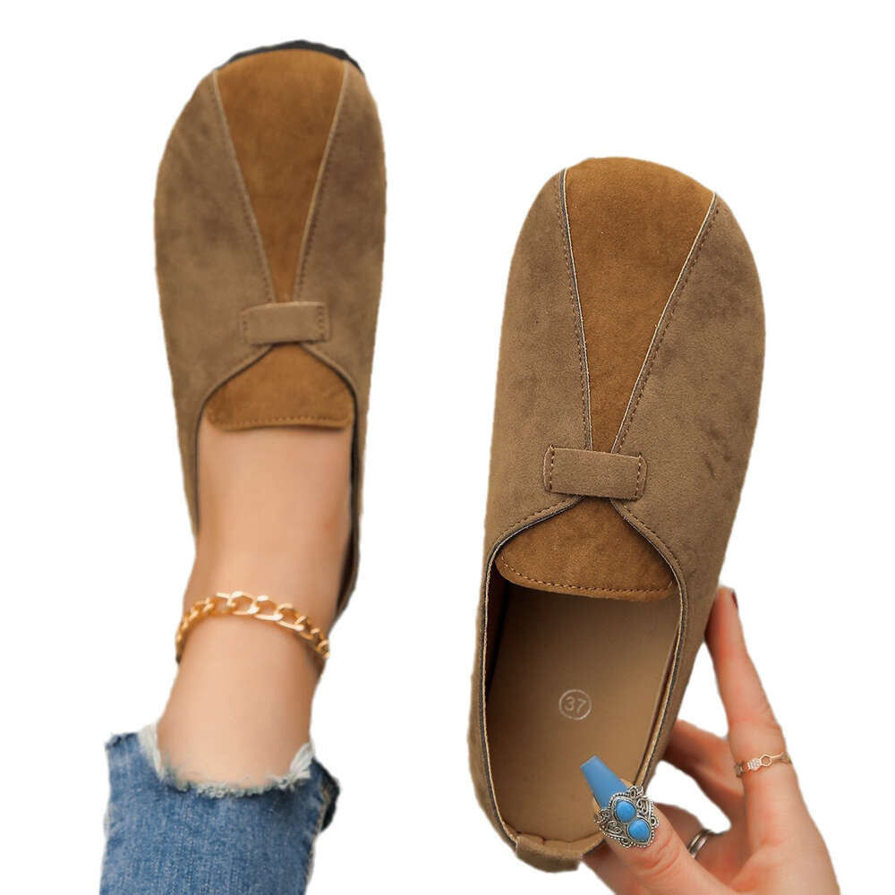 Spring Large Size New Women S Colored Soft Leather Commuter Single Shoes Lazy Kick Ddmysaturn