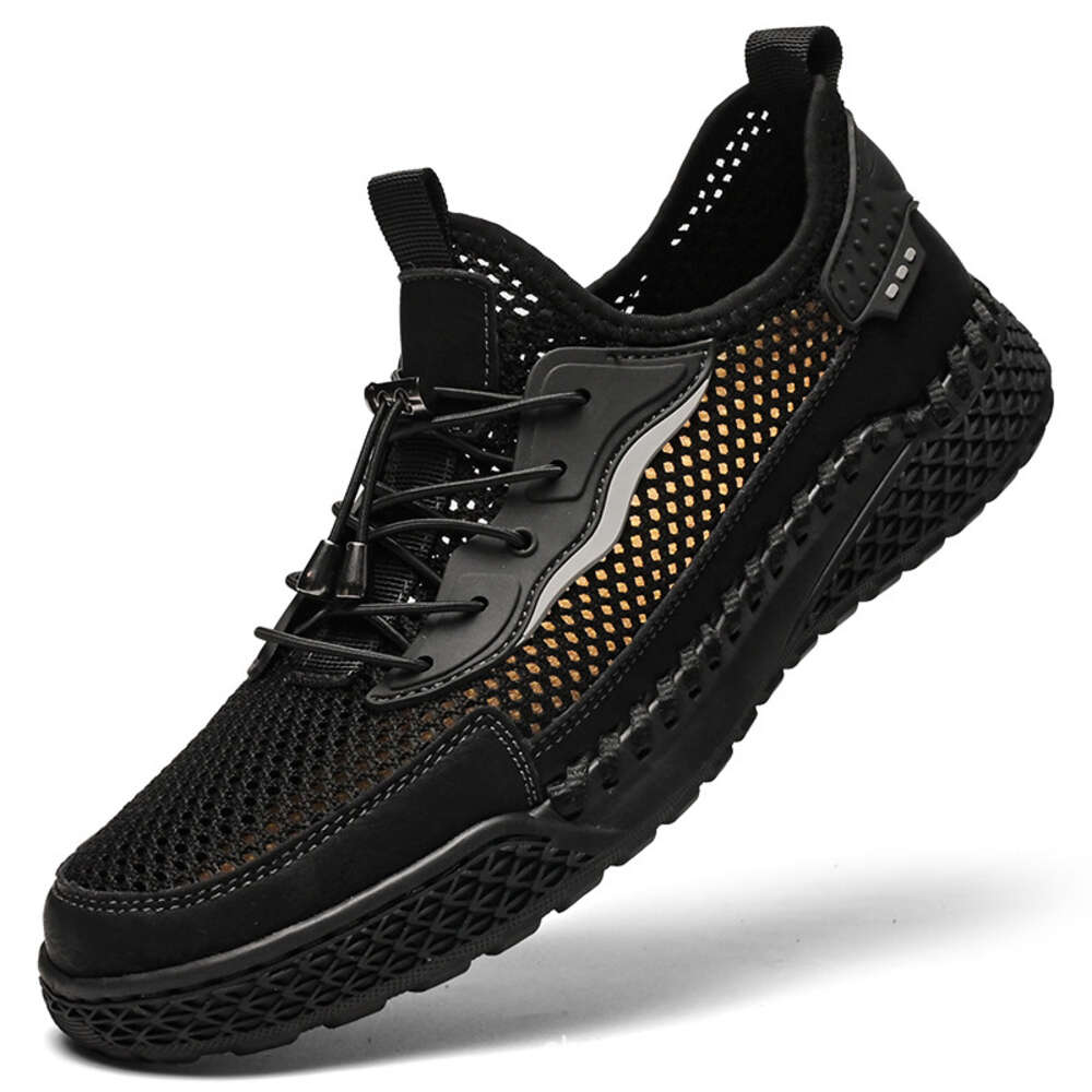 Ddmyoutdoor Italian Cabinet Removal Leak Detection Genuine Leather Flying Woven Sports Men S Mesh Casual Shoes Hollowed Out
