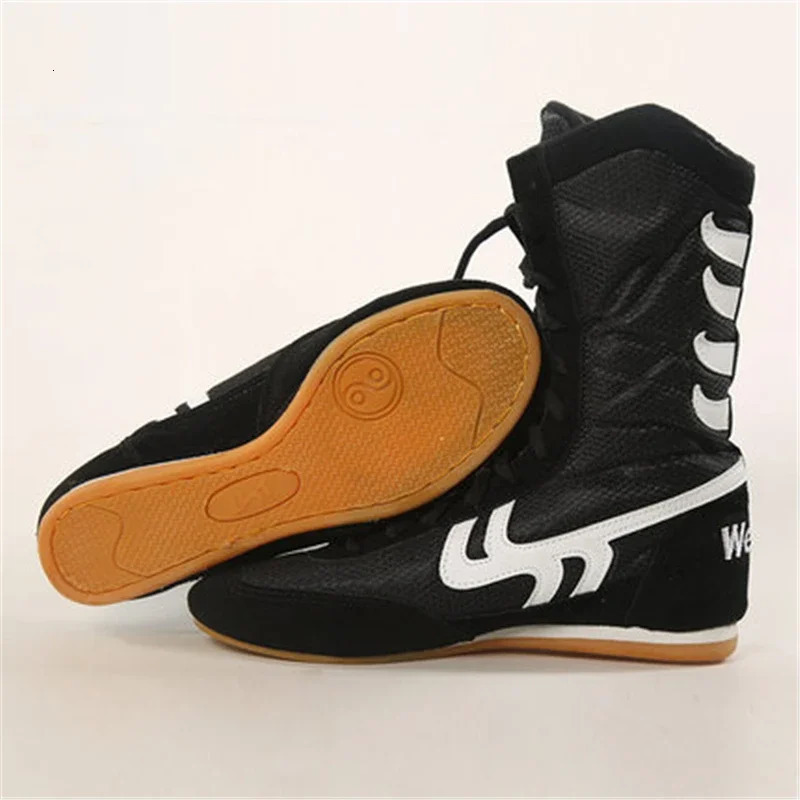 Indoor Men Professional Boxing Wrestling Fighting Weightlift Shoes Women Soft Bottom Wearable Training Boxing Fighting Boots 240619
