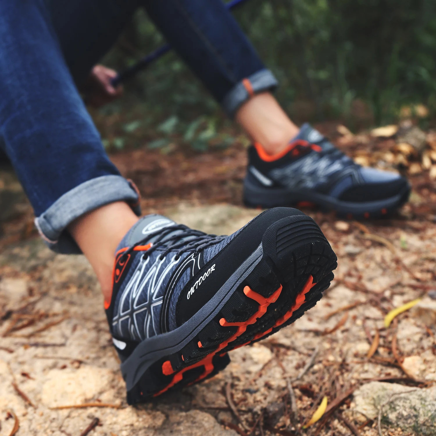 Mens outdoor sports fashionable breathable lace-up low-cut hiking shoes trail running mountain shoes size 39-45 240619