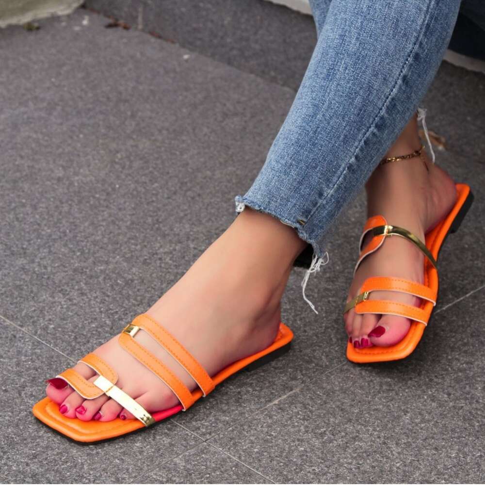 Size Summer Large New Women S Cross Small Fresh Beach Instagram One Line Slippers Ddmysaturn