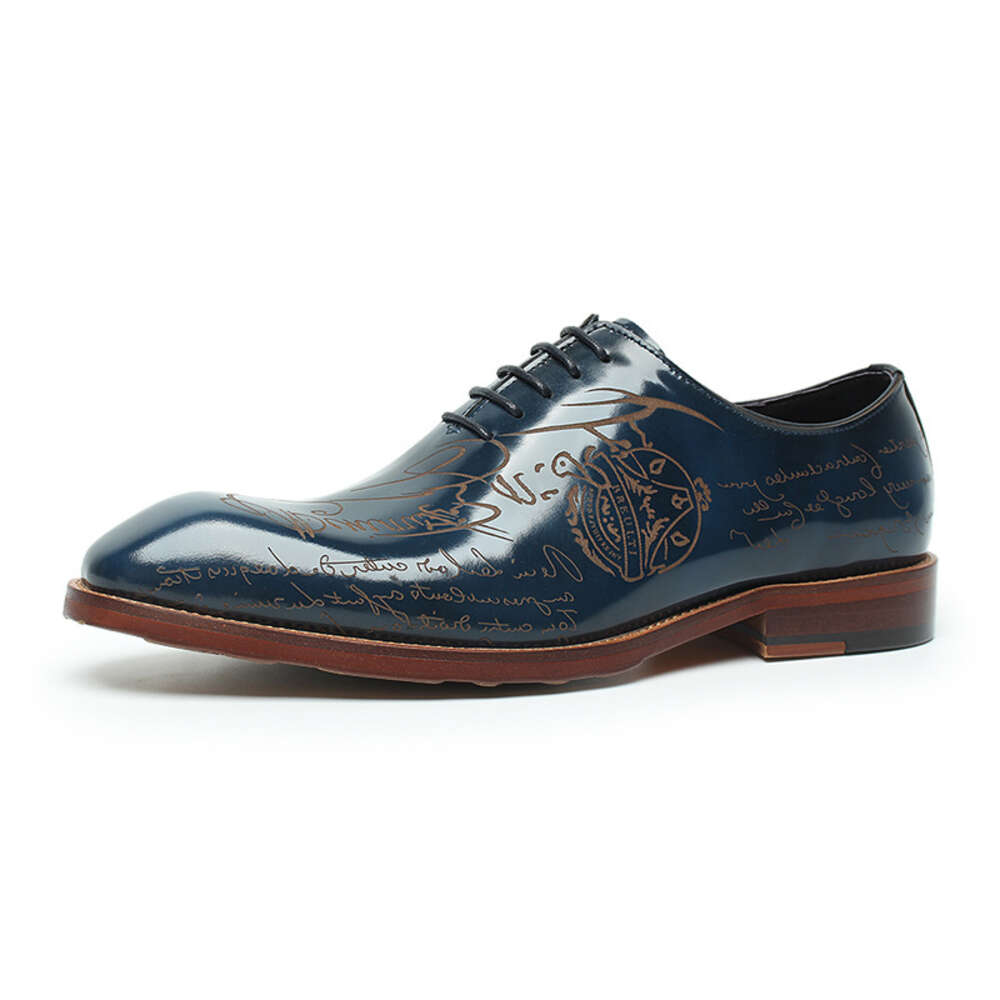 New D Autumn Square Headed Letter Carved Men S Business With Cowhide Top Layer And Bright Fashion Gentlemen Leather Shoes Ddmysaturn