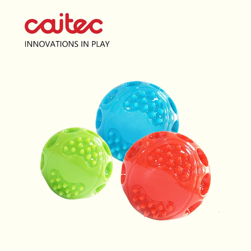 CAITEC Dog Toys Squeaking Bouncing Ball Durable Floatable Springy Pet Toys Squeaky Ball Bite Resistant for Small to Large Dogs 240618