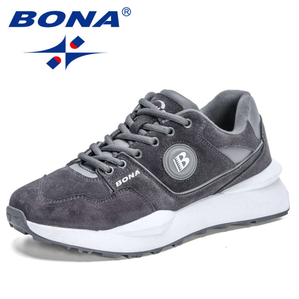 Designers BONA New Men Running Sport Shoes Man Comfy Lightweight Trainer Action Leather Walking Jogging Sneakers Ddmysaturn