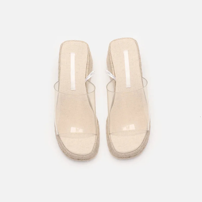 Womens Large Size Platform Sandals Wedges Shoes for Women ZA Transparent Pvc Wedge Sandals Zapatos Fucsia Mujer 240619