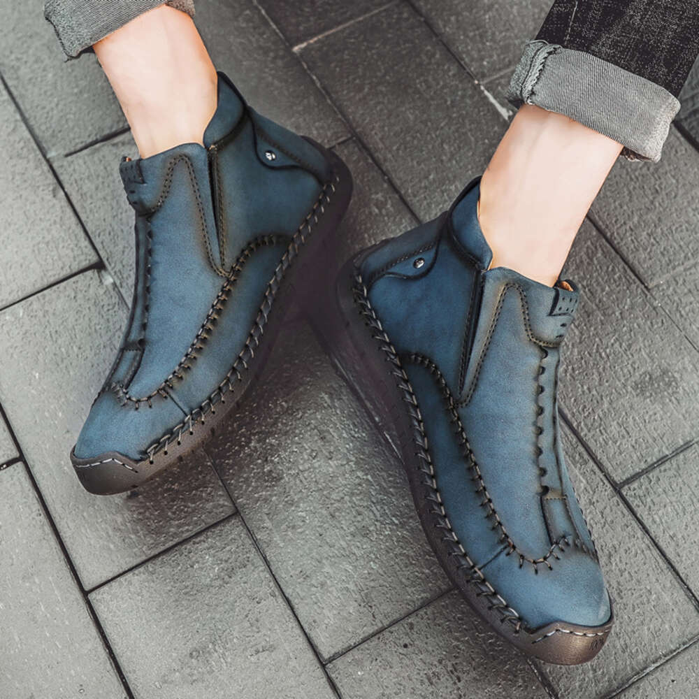 Martin Boots New High Top Leather Oversized Casual Men S Autumn Warm Lazy Shoes Ddmysaturn