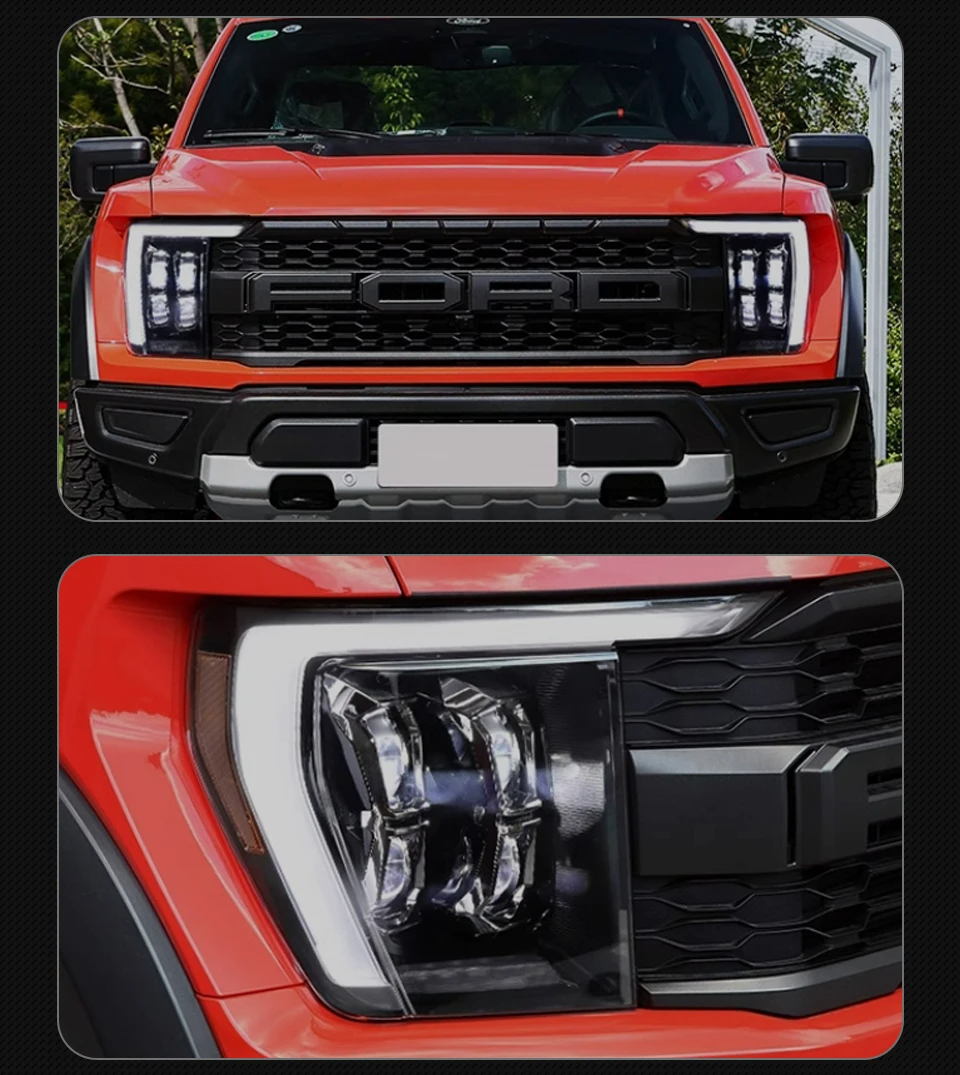 Headlight Upgrade for Ford F-150 Raptor LED Headlight 20 21-2023 Front DRL Running Light Assembly Signal Lamp