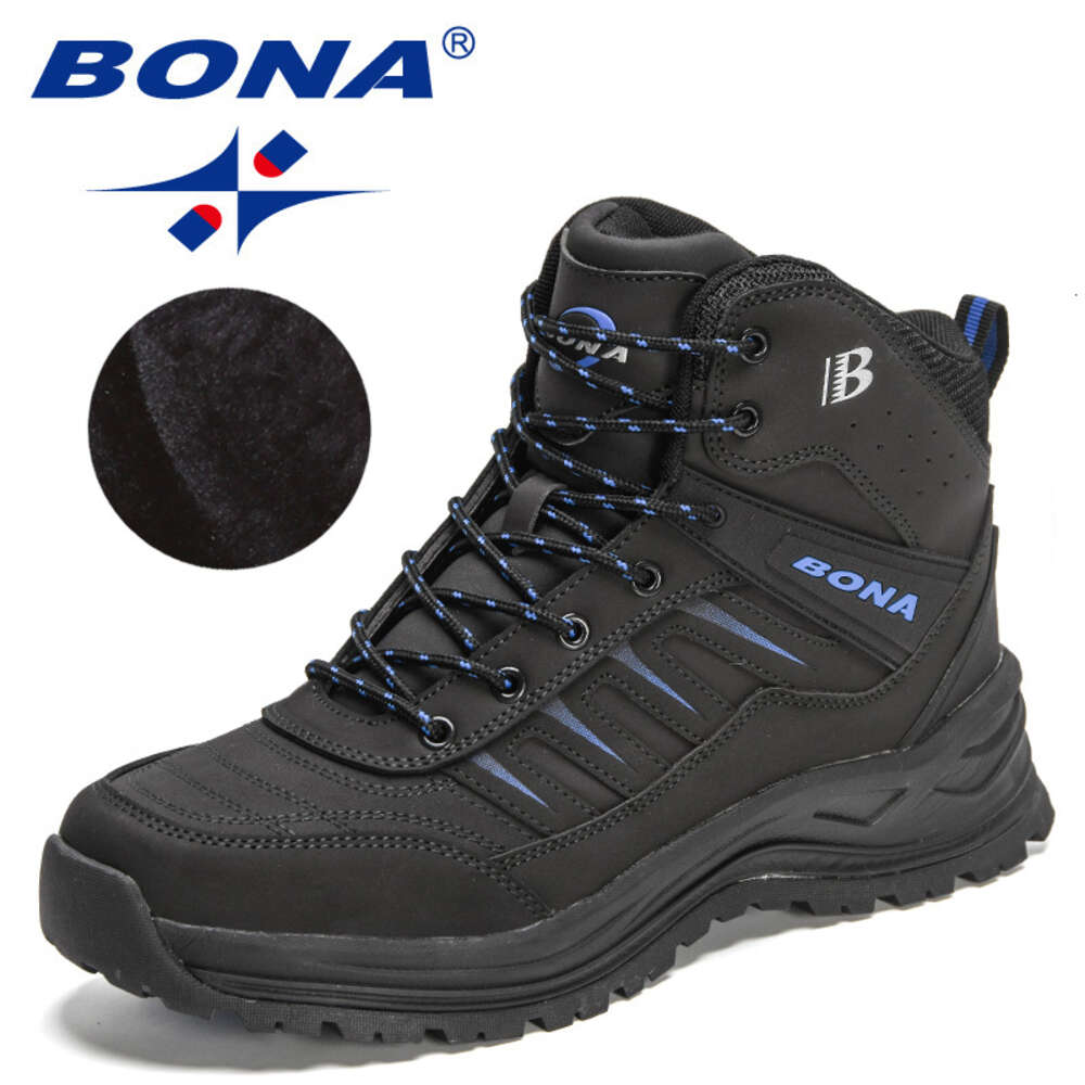 Designers BONA New Winter Snow Men Plush Action Leather Super Warm Ankle Man Outdoor Hiking Boots Mansculino Ddmysaturn