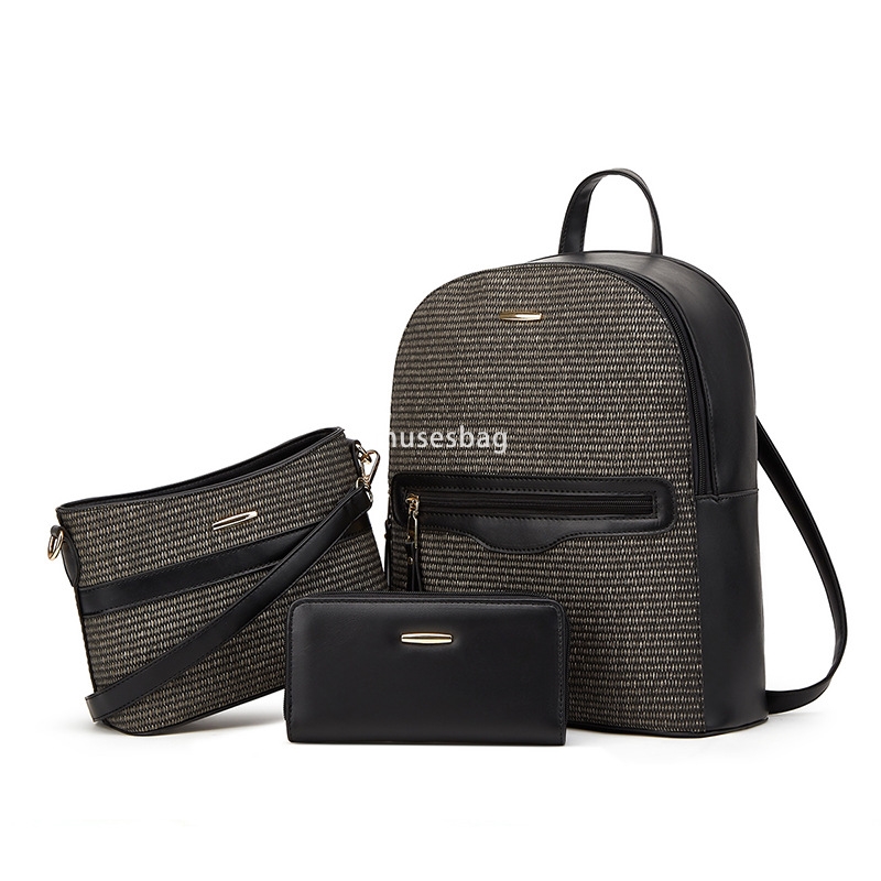 European and American women's high-quality retro minimalist multifunctional Korean large capacity tote bag lightweight shoulder bag three piece s