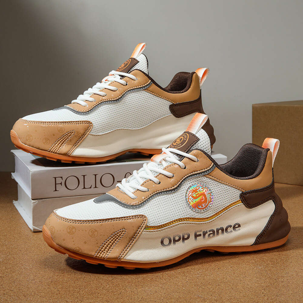 French OPP Men's Summer Brand High End Versatile Casual Sports Running Heightened Bag Sole Black Dad Trendy Shoes