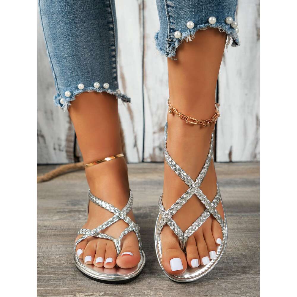 Women Large Spring S Flat Buckle Roman Sandals Ddmysaturn