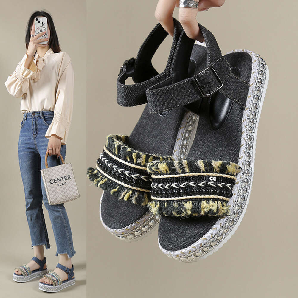 Summer Large Size New Roman Women S Broken Lace Rivet Pine Cake Sole Sandals Ddmysaturn