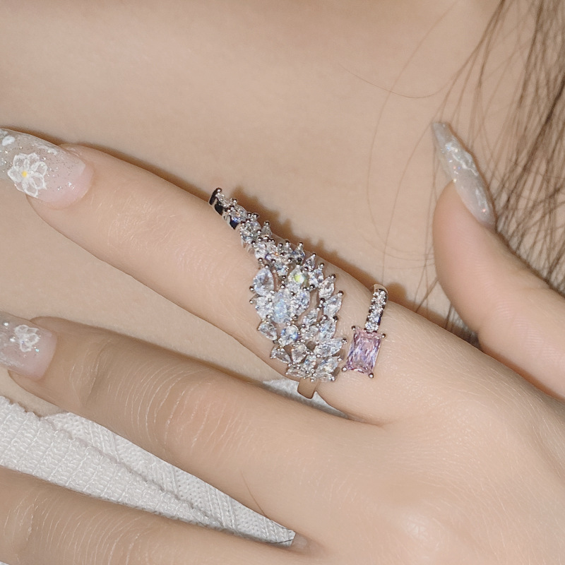 Sterg Marquise White Topaz Ring: Elegant Wedding Band for Women, Sier Sapphire CZ Angel Wing Design, Party & Goddess Style Jewelry Gift