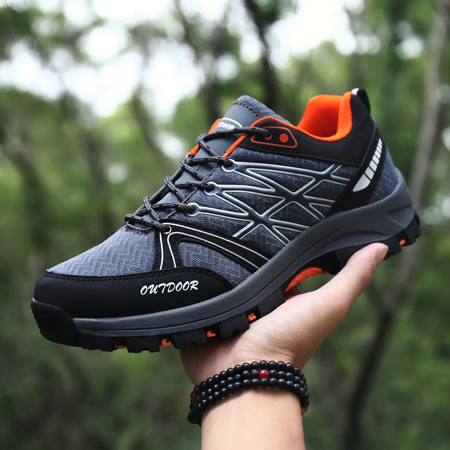 Mens outdoor sports fashionable breathable lace-up low-cut hiking shoes trail running mountain shoes size 39-45 240619