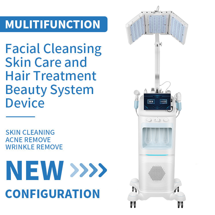 Porcelain Skin Exfoliating Visual Bubble Dermabrasion Blackhead Remove Deep Clean Machine 7 in 1 Photodynamic Therapy 5 Colors Rejuvenation Anti-aging