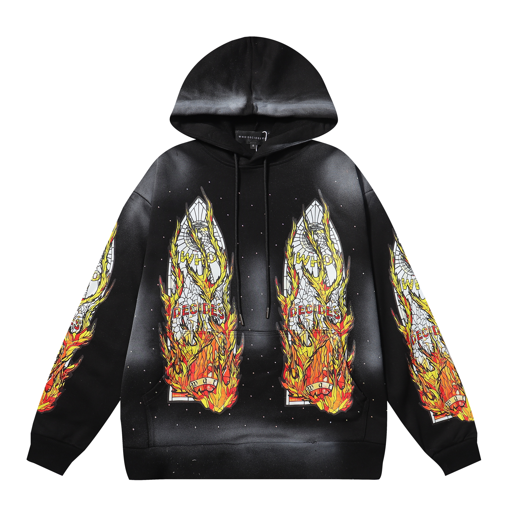 Who Decides War Hoodie New Designer Hoodie Men Sweatshirts Men Casual Hoodies Set High Quality Window Flame Print Casual Pullover Jumper Hip Hop Street Hoodie Ac3