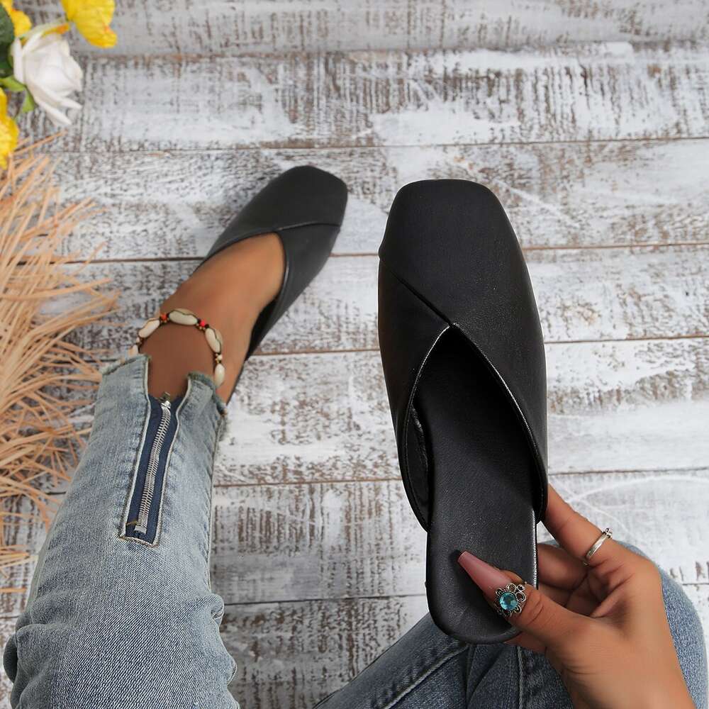 Summer Large Size New Style Slippers For Women Half Fashionable Ins Air Cooled Trawl Net Red Envelope Head Sandal Ddmysaturn