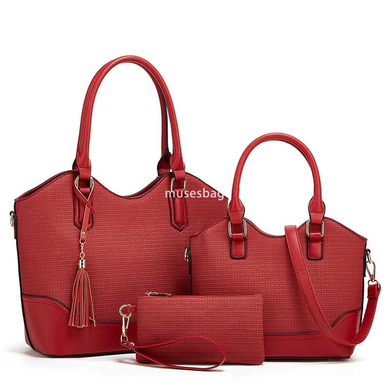 Fashionable Women High Quality Classic Retro Multi functional Casual Large Capacity Lightweight Tote Bag Handbag Oblique Straddle Shoulder Three Piece