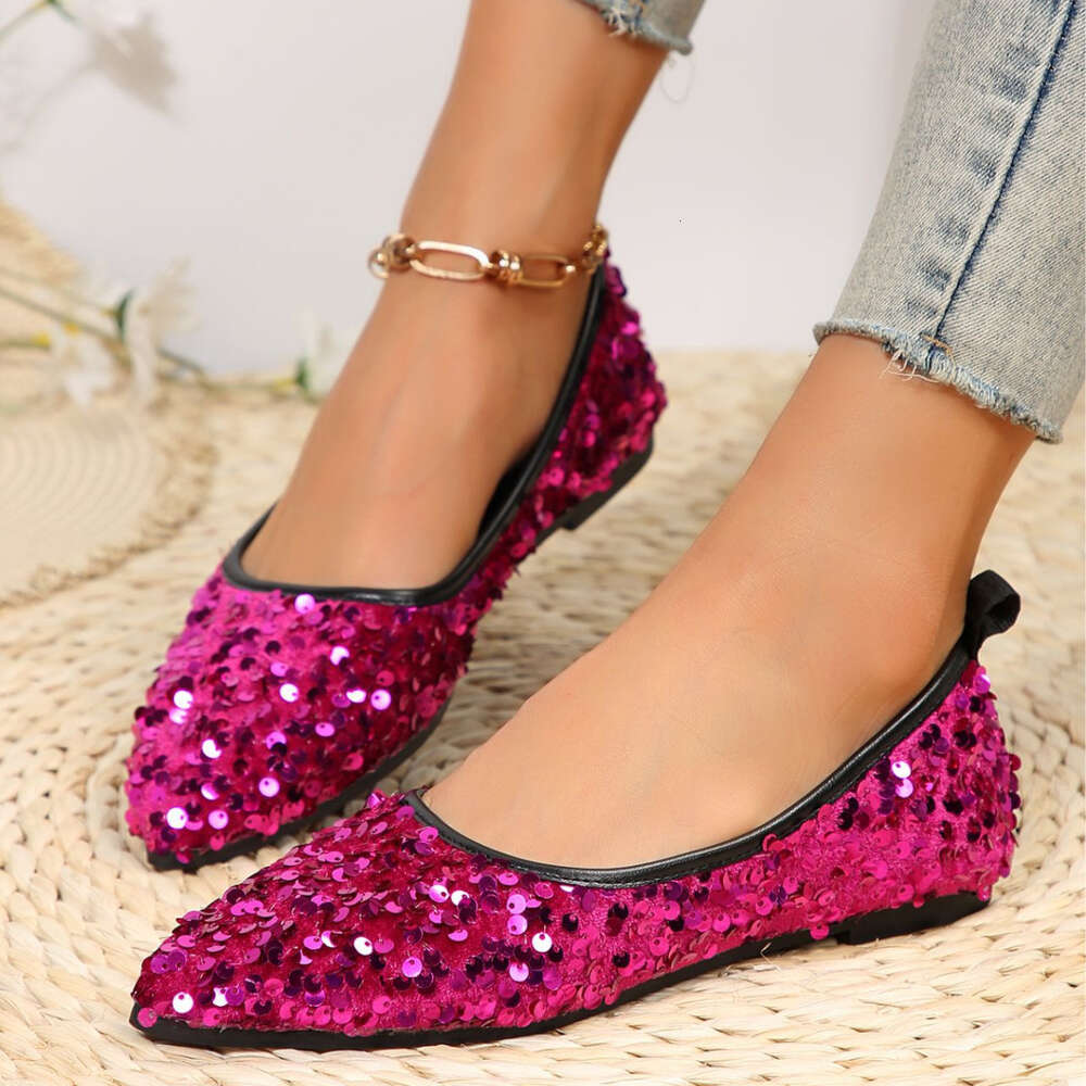 Oversized Flat Spring Shoes For Women S Fashion Backless Sequins Casual Single Shoe Blinding Ddmysaturn