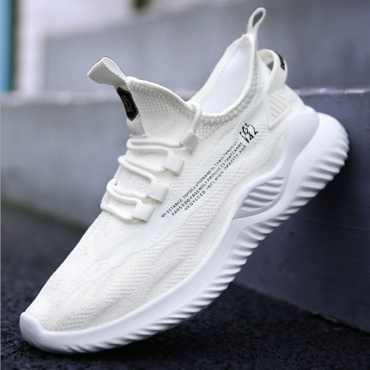 Men Running Shoes Hot Sale New Mesh Breathable Fly Woven Casual Athleisure Sneakers Comfortable Khaki Free shipping