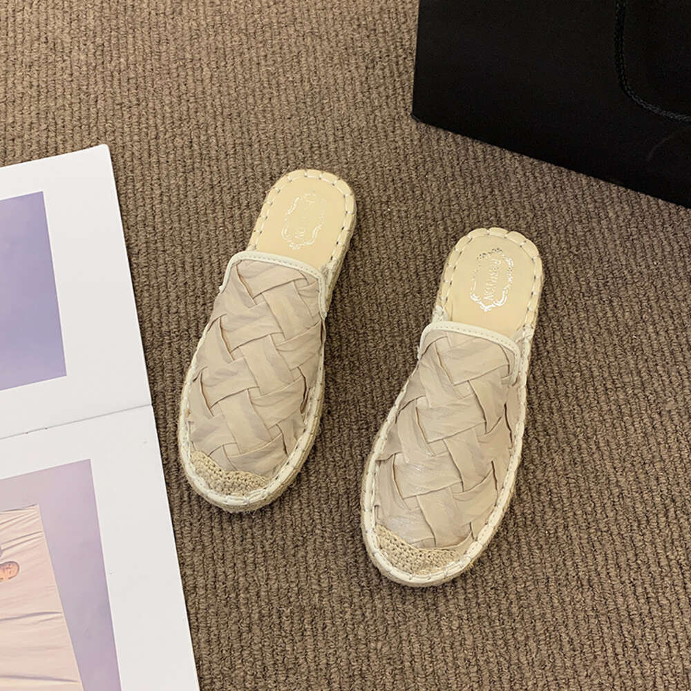 Women Large New S Knitted Round Head With Small Fragrant Wind Flat Bottom Slippers Ddmysaturn
