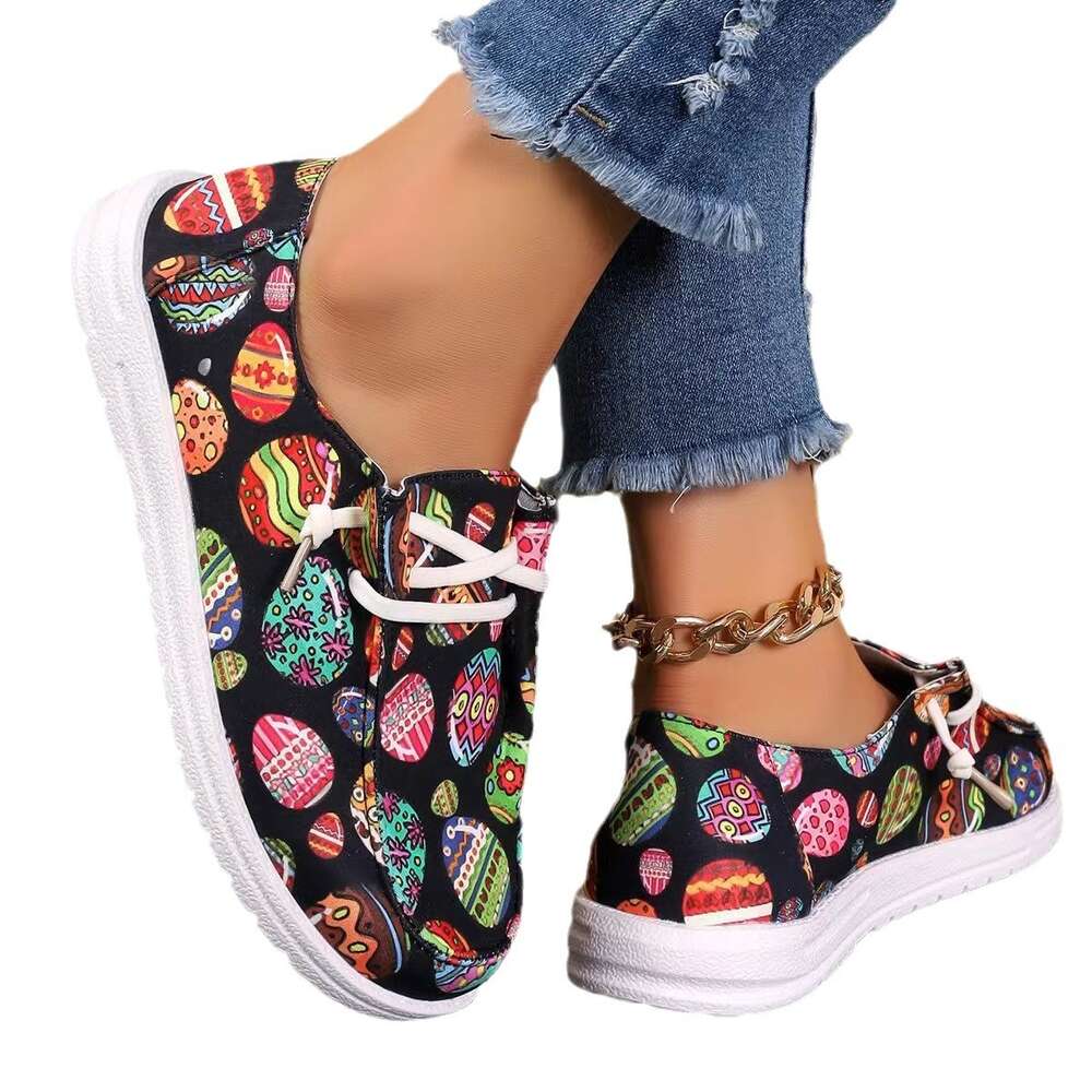 Summer New SHEIN Large Size Women S Easter Egg Casual Flat Shoes Ddmysaturn