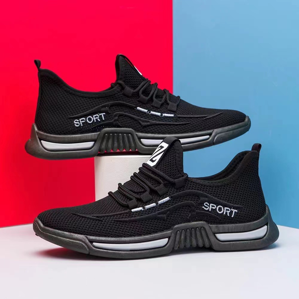 New Men Sports Sneakers Casual Style Athleisure Outdoor Activities Running Net Ultralight Shoes Breathable Comfortable Red Free shipping