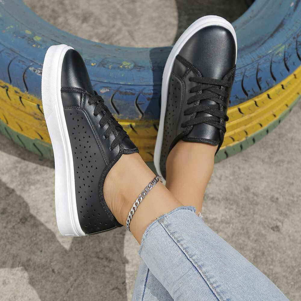 Size Spring Large Women S Fashionable And Versatile Casual Round Toe Flat Bottomed Sneakers Sports Boards Ddmysaturn