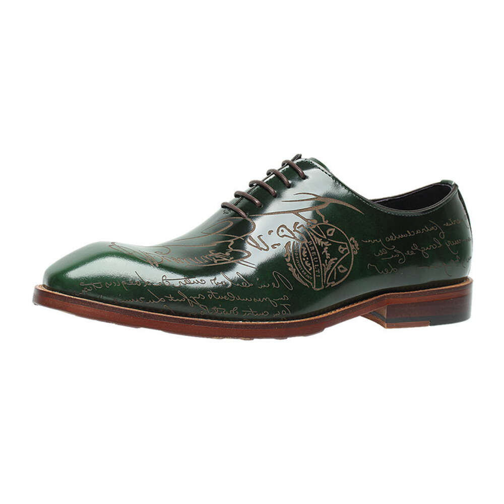 New D Autumn Square Headed Letter Carved Men S Business With Cowhide Top Layer And Bright Fashion Gentlemen Leather Shoes Ddmysaturn