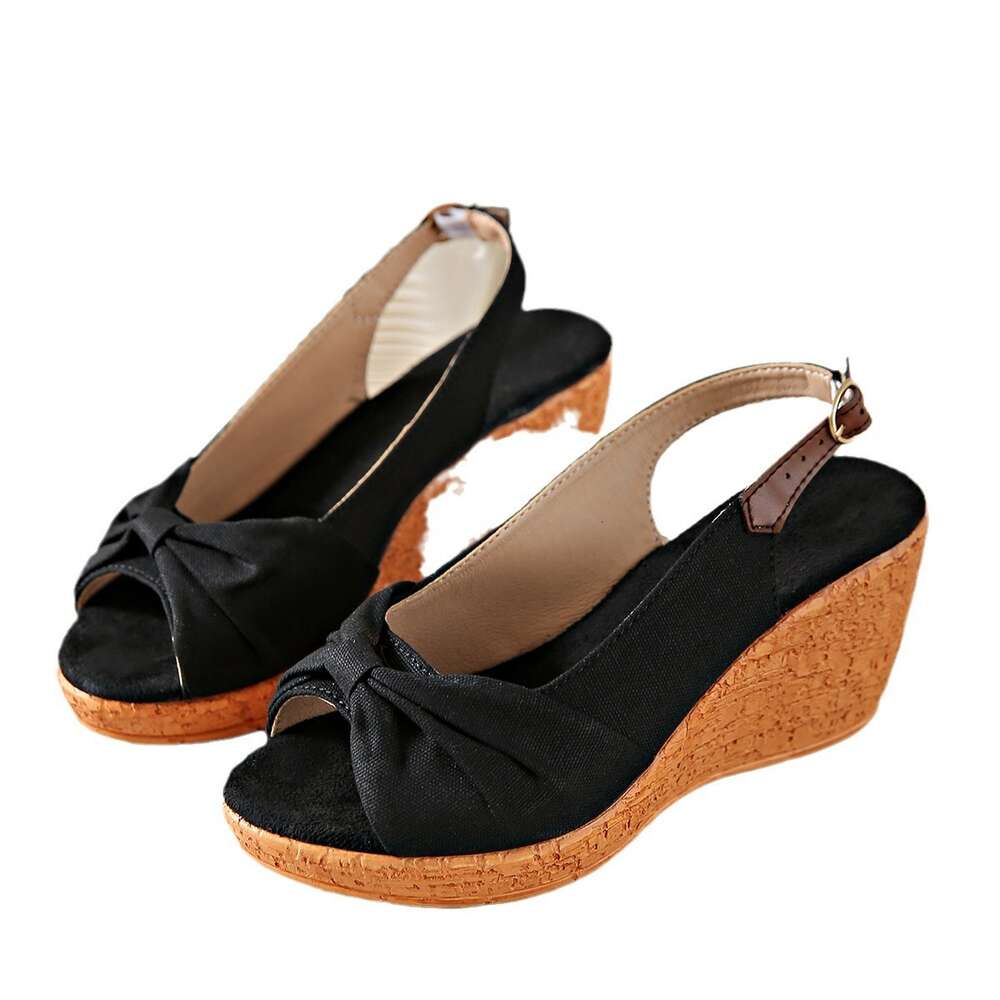 Size Summer Large New Sandals Women S Casual Buckle Wooden Roman Slope High Heels Ddmysaturn