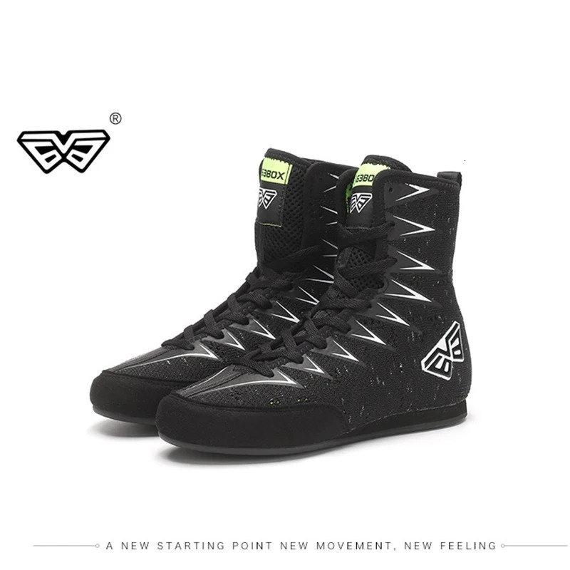 TaoBo Pro Kid Women Boxing Shoes Solid High Top Light Fighting Training Shoes Size 33 Rubber Outsole Breathable Wrestling Boots 240619