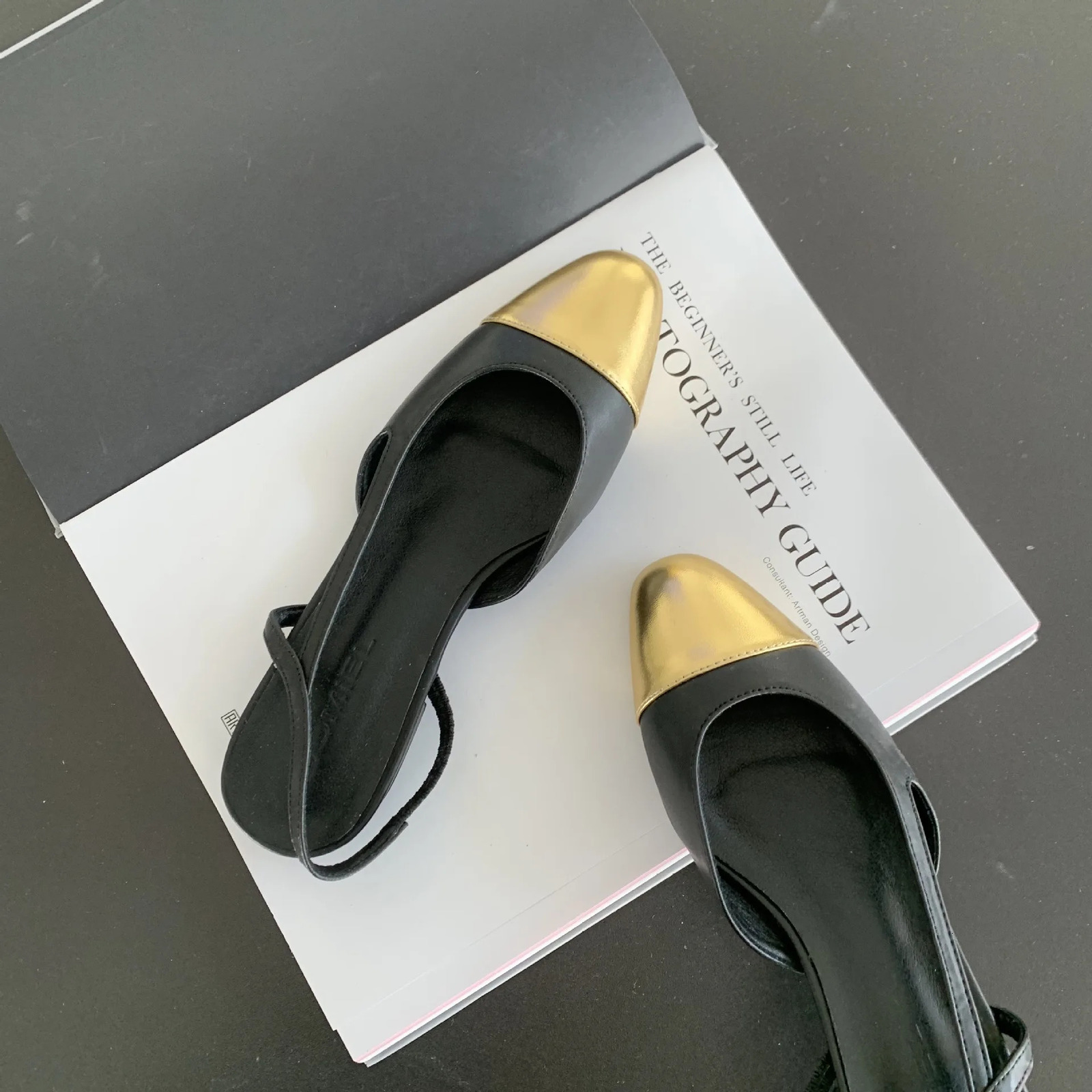 Retro womens shoes beige high heels sandals round toes shallow mouth original black comfort closed low basic PU neutral back Str for girls 240617