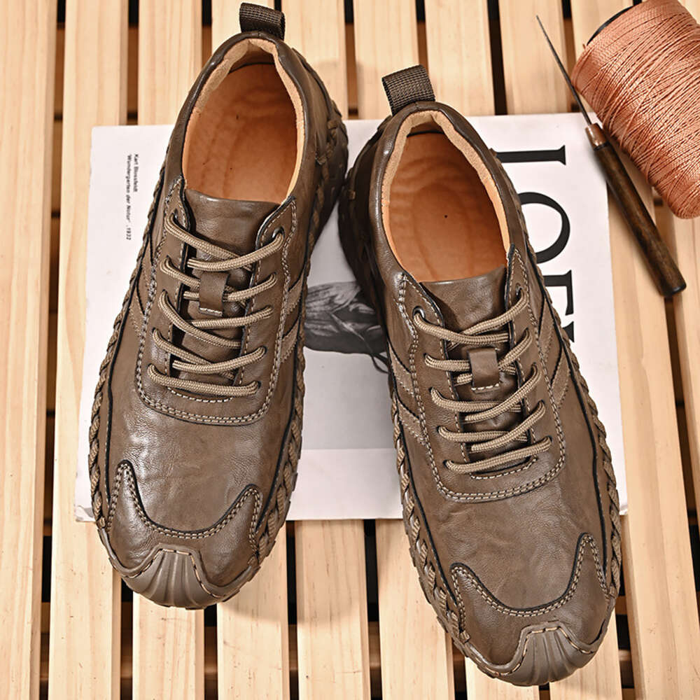 High End Italian Leather Men S Removed From The Cabinet Soft Soles Wear Resistant Outdoor Casual Oversized Dad Shoes Ddmysaturn