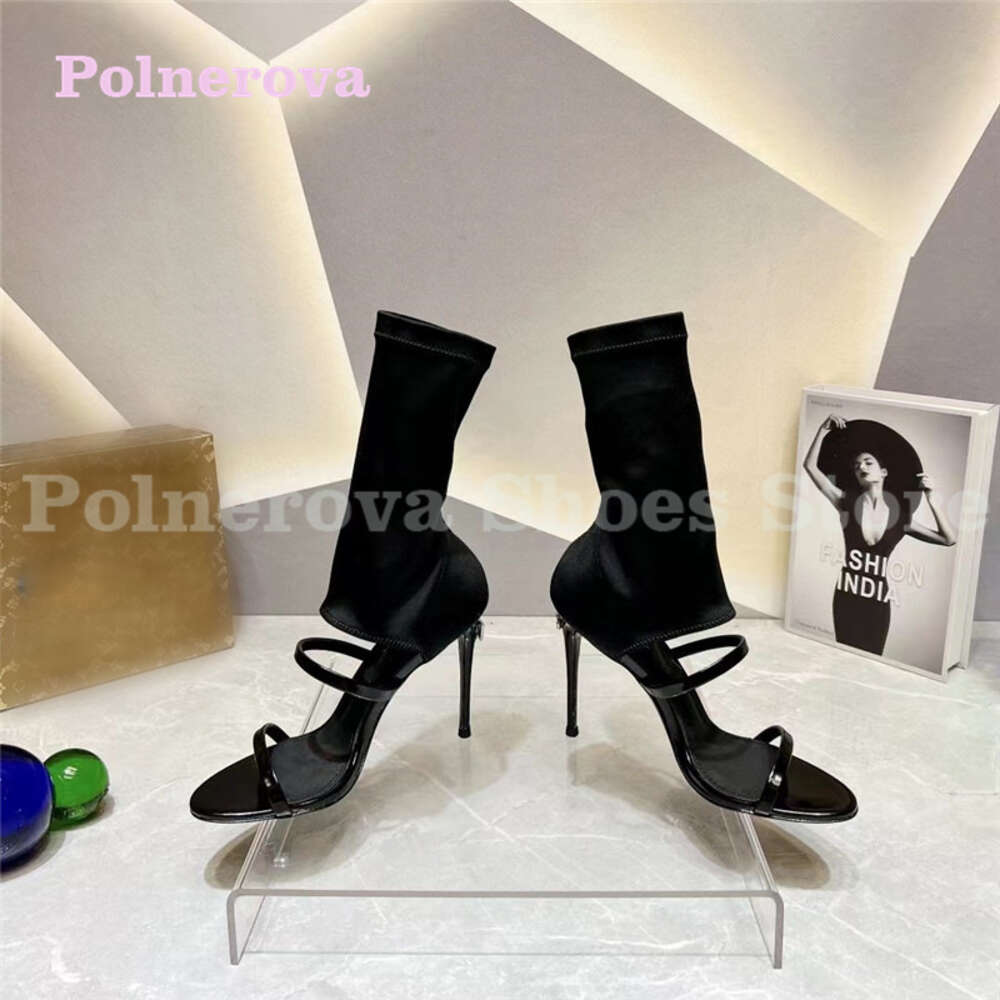 One-Word Strappy Stiletto Open-Toed Sandals Women's Summer Roman Niche White High-Heeled Fashion Shoes