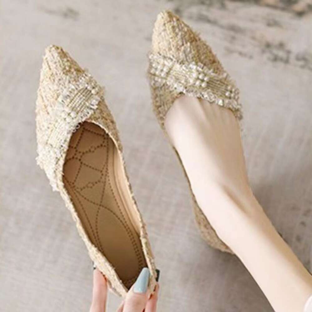 Size Women Large S French Mesh Small Fragrant Ins Gentle And Pointed Flat Shoes Lazy To Kick With One Foot Ddmysaturn