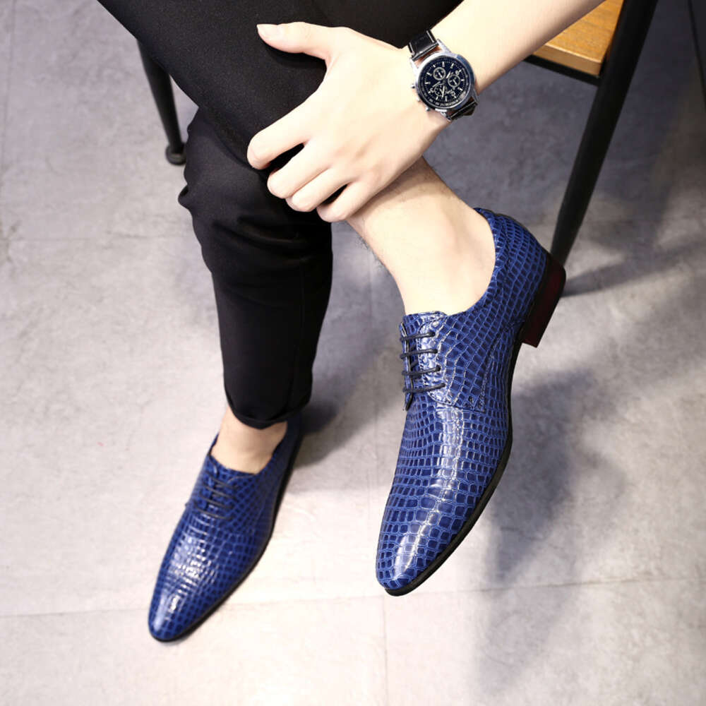 Shoe Wear Single Resistant Extra Large Fashionable Snake Pattern Men S With Lace Up Low Top Leather Shoes Ddmysaturn