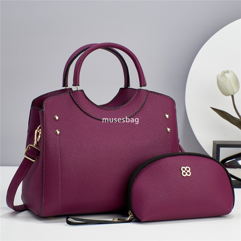 Designer Women's High Quality Quantum Mother Bag Korean Style Atmosphere Two Piece Set Practical Litchi Pattern Large Capacity Single Shoulder Cr