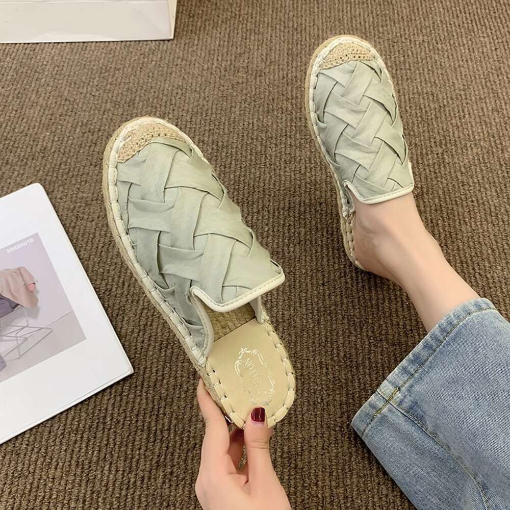 Women Large New S Knitted Round Head With Small Fragrant Wind Flat Bottom Slippers Ddmysaturn