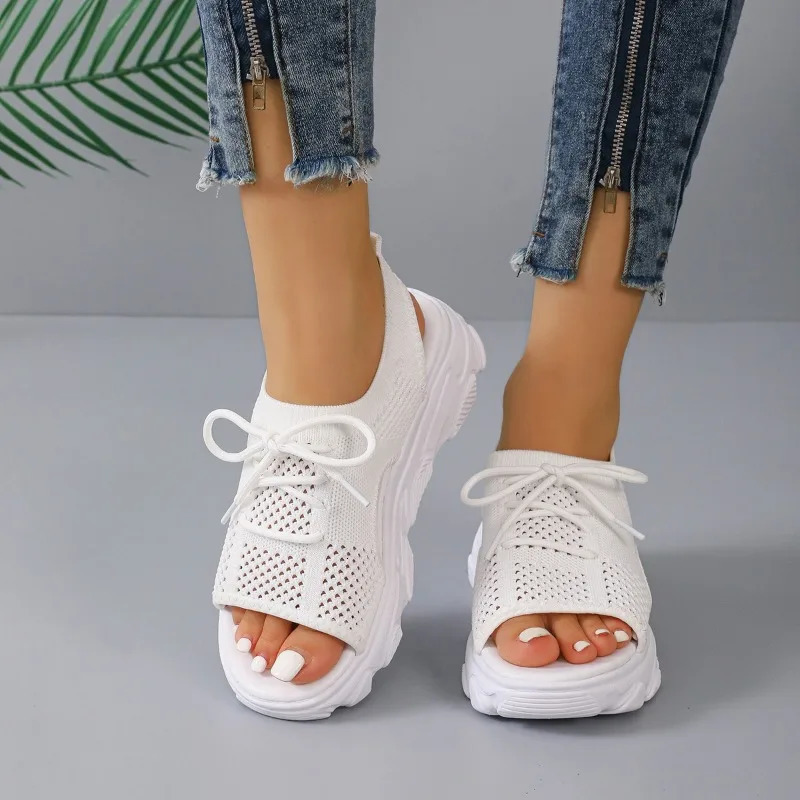 Large Size Sports Sandals Women 2024 Casual Platform Shoes Thick-Soled Sandalias Open Toe Beach Shoes for Women Zapatos Mujer 240619