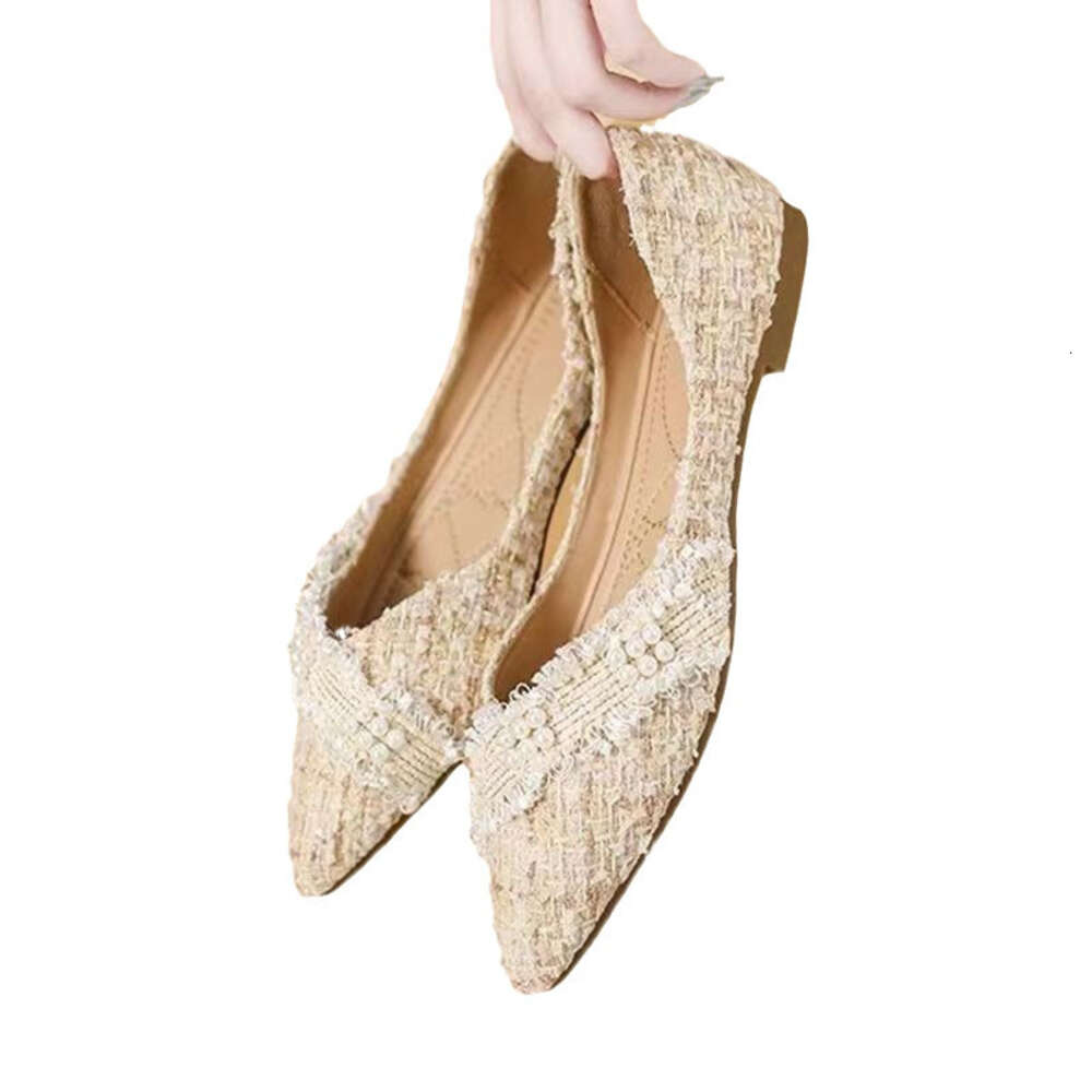 Size Women Large S French Mesh Small Fragrant Ins Gentle And Pointed Flat Shoes Lazy To Kick With One Foot Ddmysaturn
