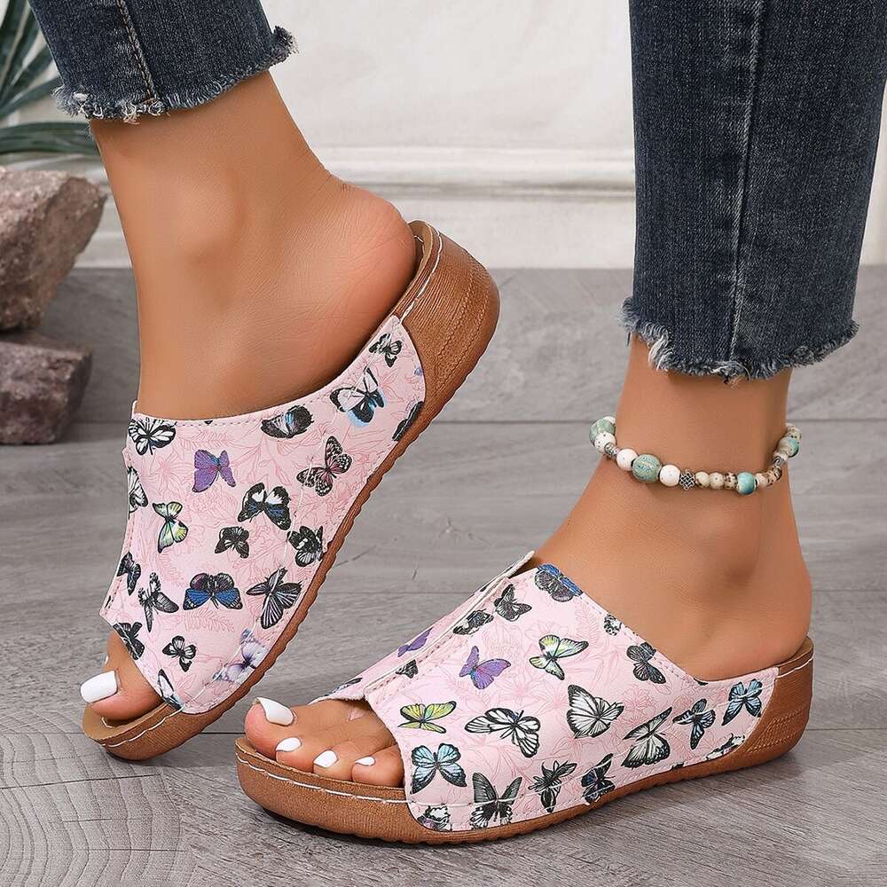 Summer Temu Large New Women S Butterfly Manfei Fashion Slope Bottom Slippers Ddmysaturn