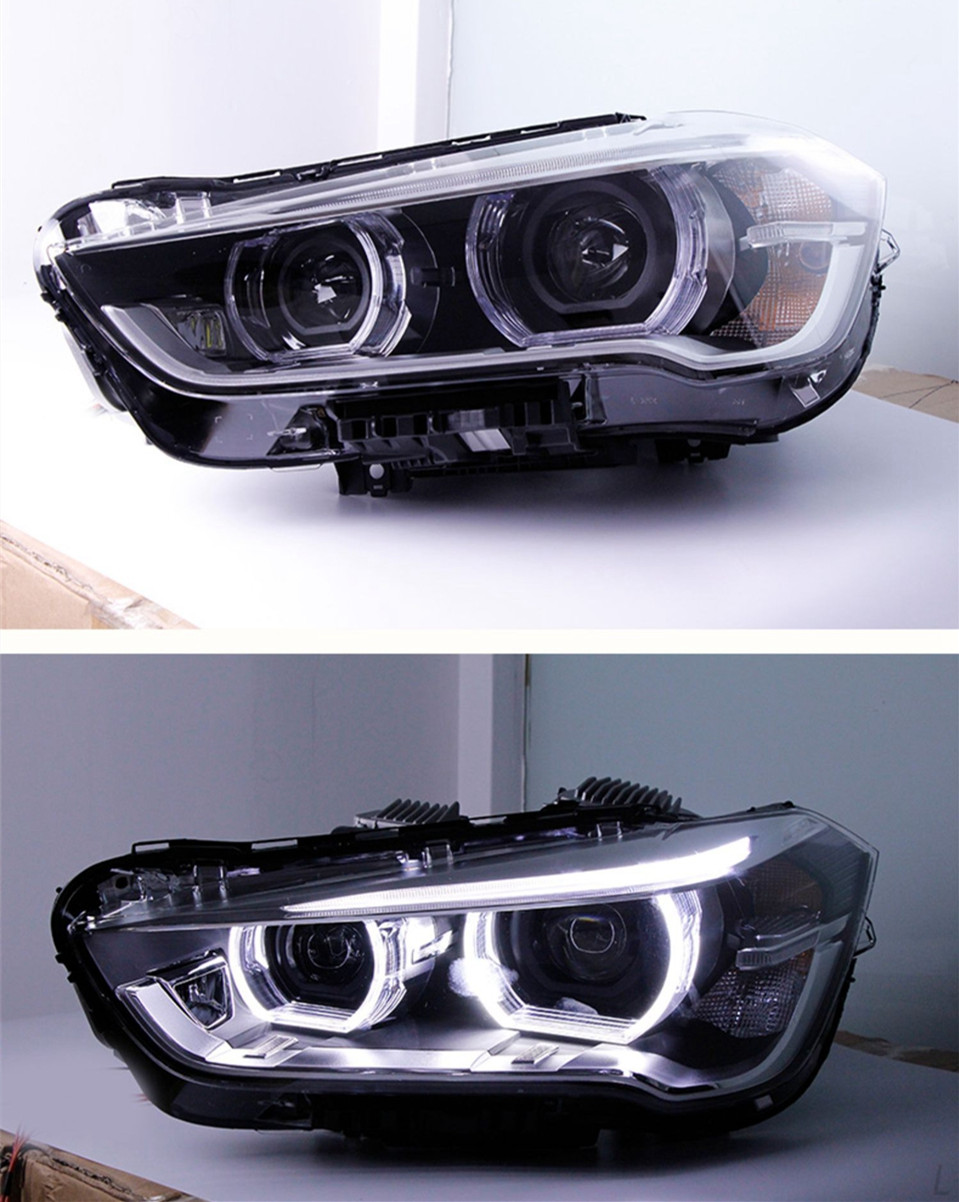 Headlight For BMW X1 F48 20 16-20 20 F49 Car Front Lamps DRL Styling Yellow Turn Signal Headlights Assembly