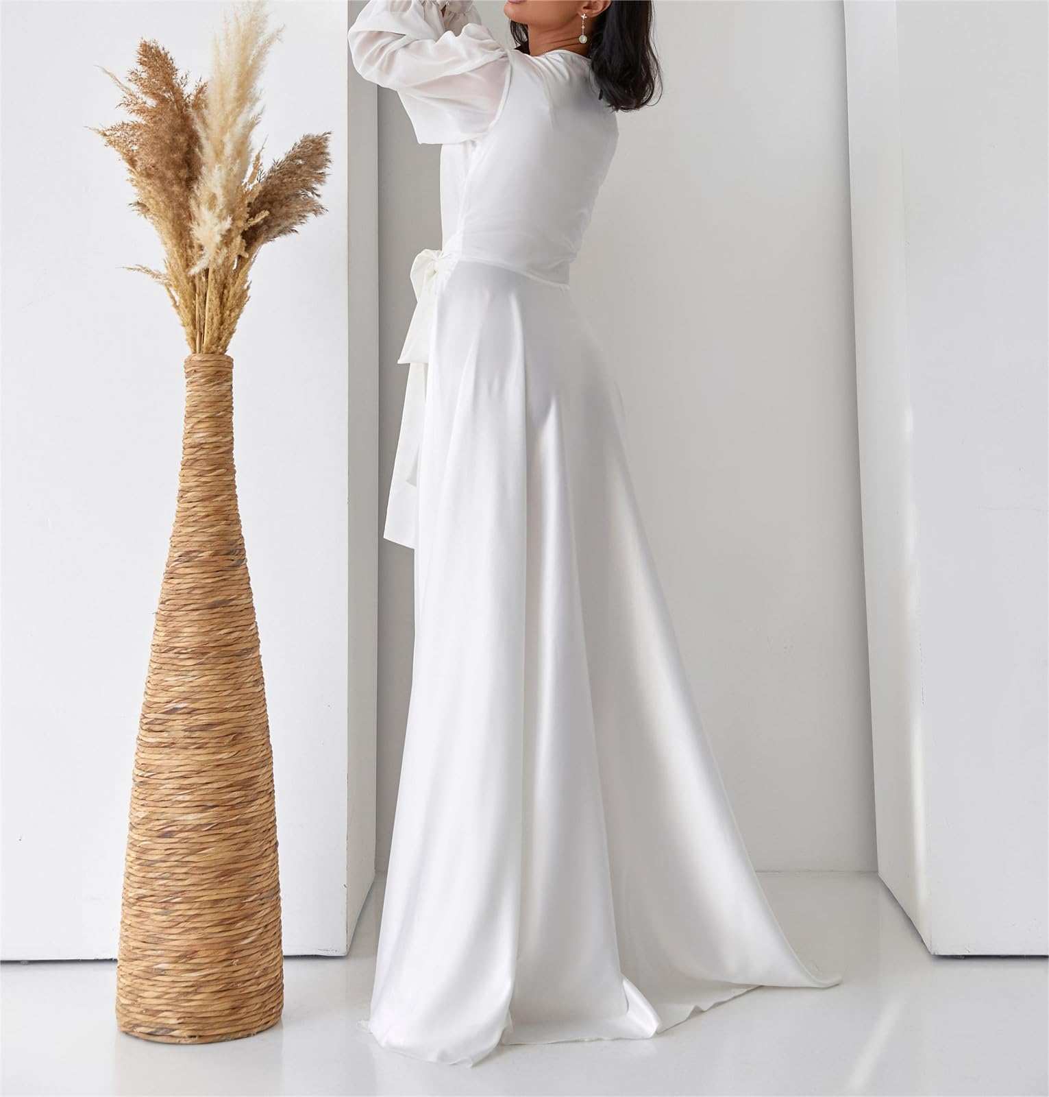 Elegant Bridal Bath Gown Women's Silk Kimono Long Robe Satin Bridesmaid Wedding Sleepwear Beach Blouses Bikini Cover Up Plus Size