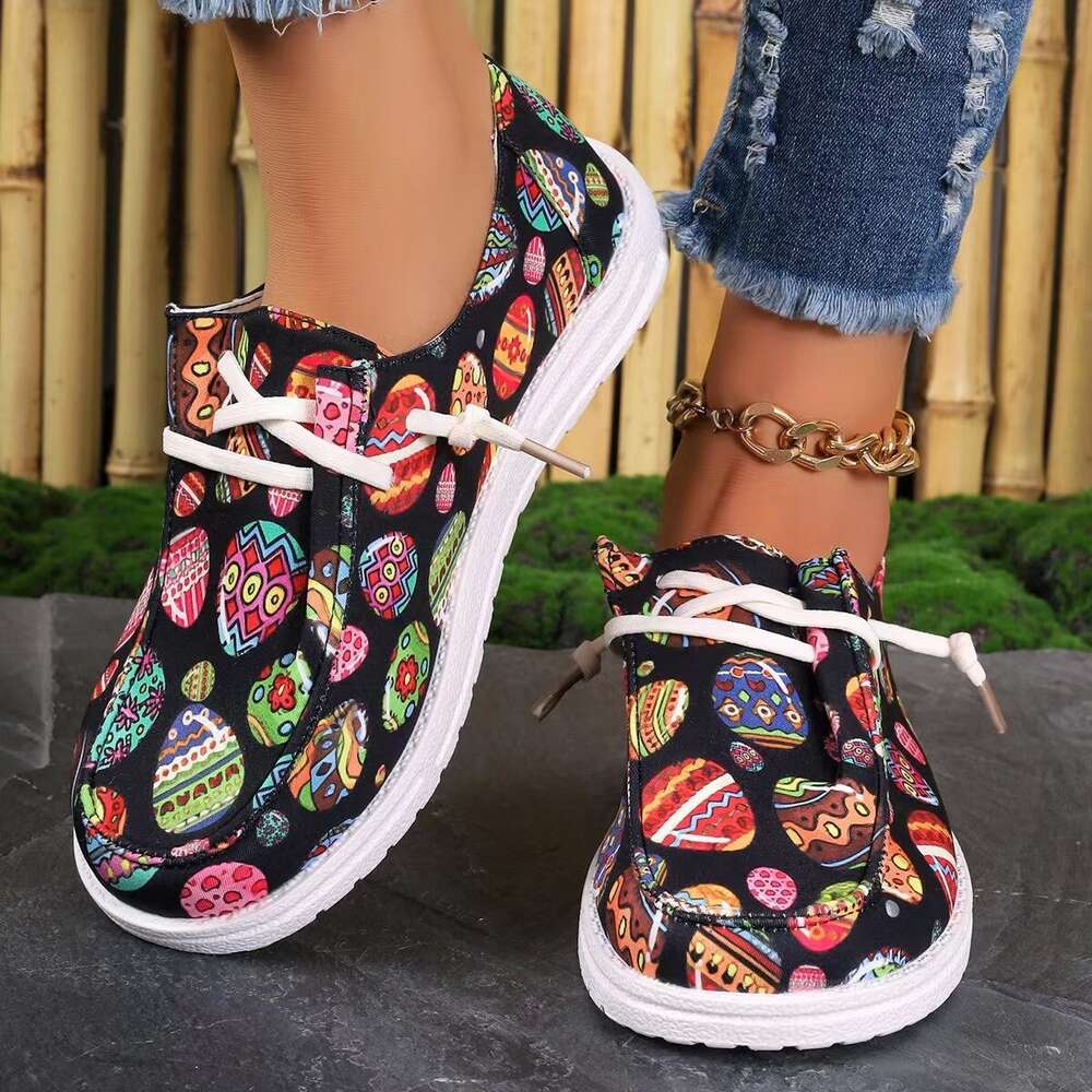 Summer New SHEIN Large Size Women S Easter Egg Casual Flat Shoes Ddmysaturn